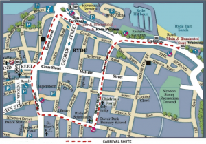 Map of Ryde carnival Routes