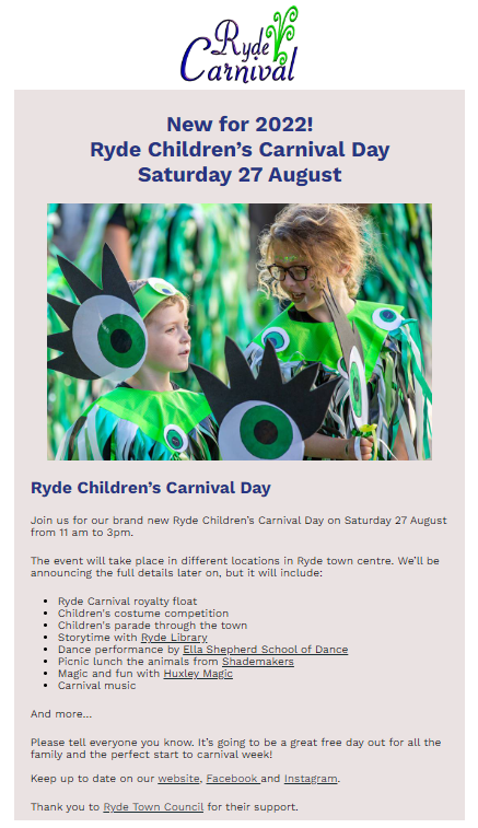 Ryde Carnival Newsletter